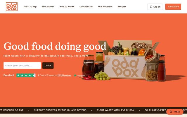Oddbox homepage