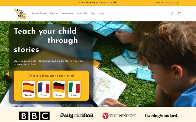 One Third Stories homepage