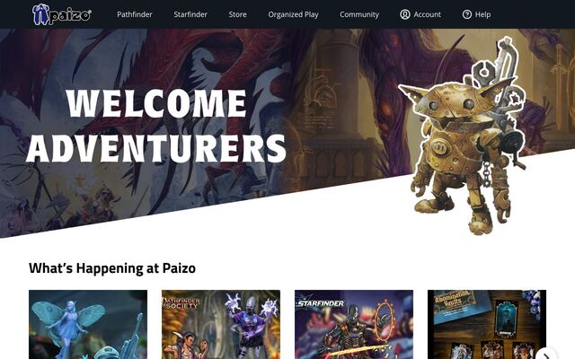 Paizo Subscriptions (Pathfinder/Starfinder) homepage