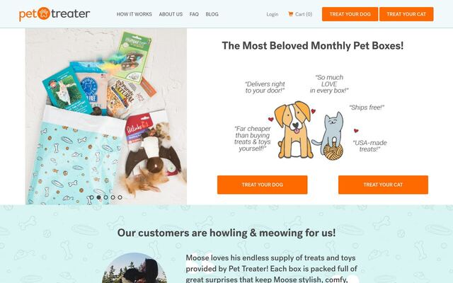 Pet Treater Cat Pack homepage