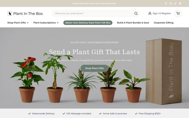Plant In The Box homepage
