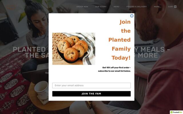 Planted Meals homepage