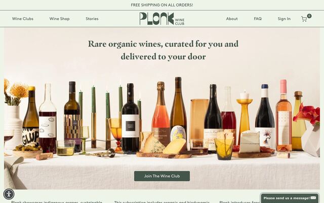 Plonk Wine Club homepage
