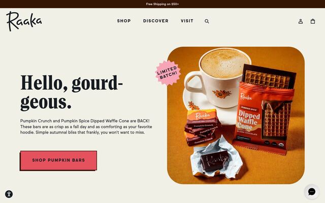 Raaka First Nibs homepage