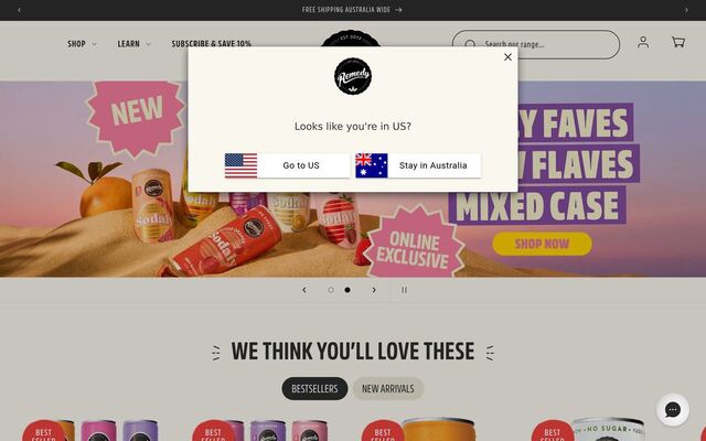 Remedy Kombucha Subscription homepage
