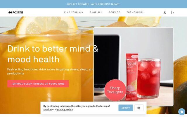 Rootine homepage
