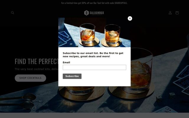 SaloonBox homepage