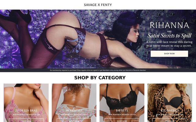 Savage X Fenty homepage