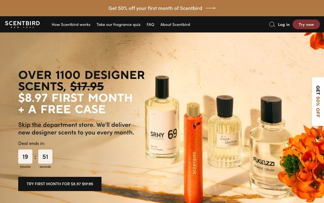 Scentbird Candle Club homepage