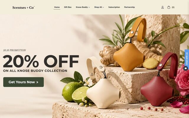 Scentses + Co homepage