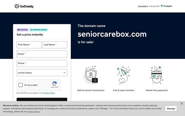 Senior Care Box homepage