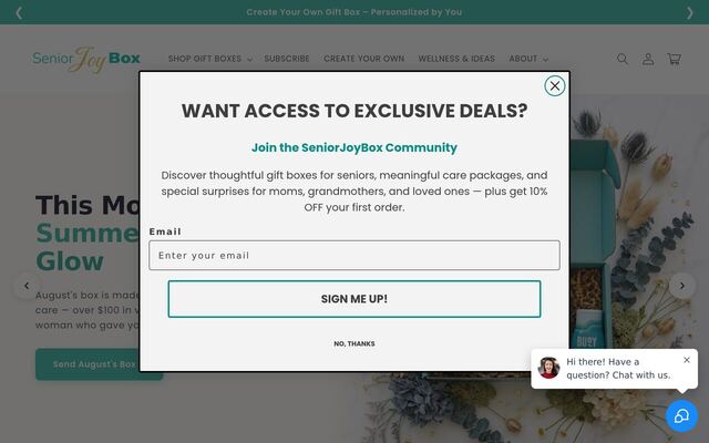 Senior Joy Box homepage