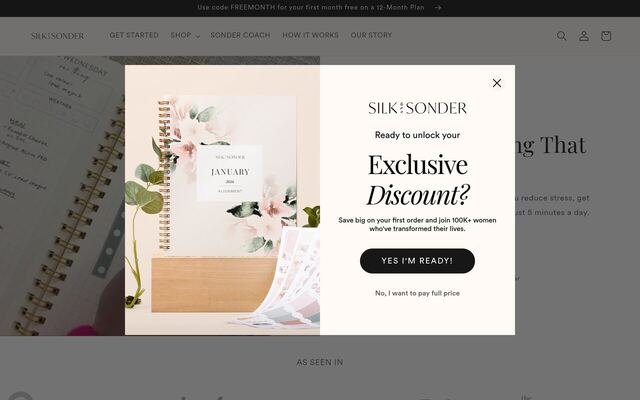 Silk + Sonder homepage