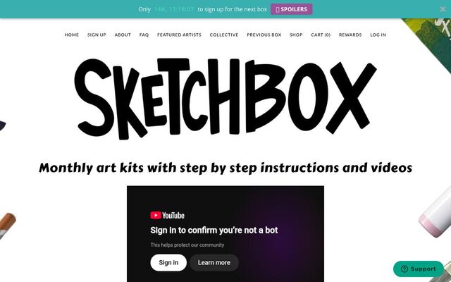 SketchBox homepage