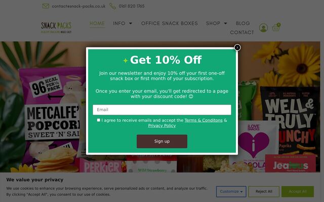Snack Packs Gluten Free Box homepage