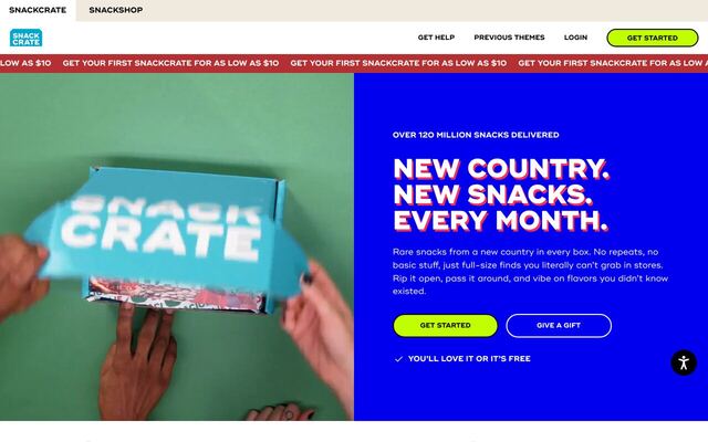 SnackCrate homepage