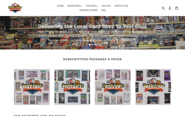 Sports Cards Direct homepage