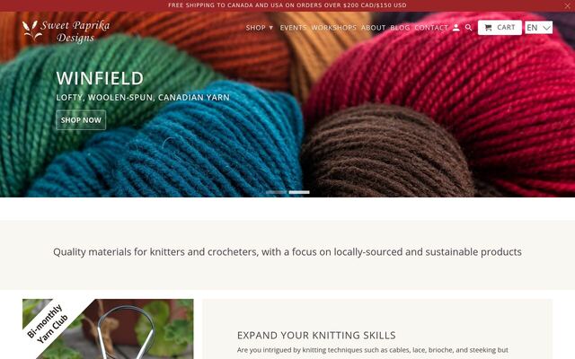 Sweet Paprika Designs Yarn Club homepage