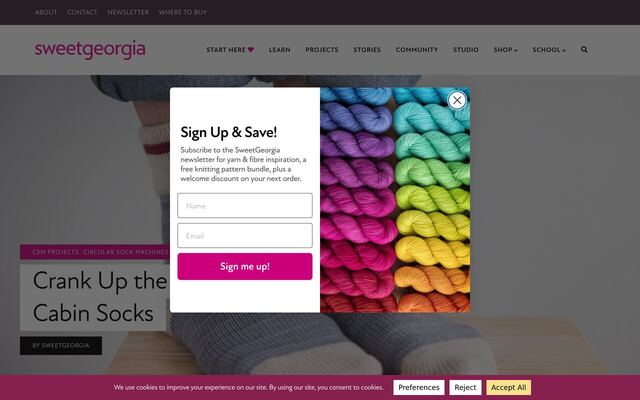 SweetGeorgia Secret Stash Club homepage