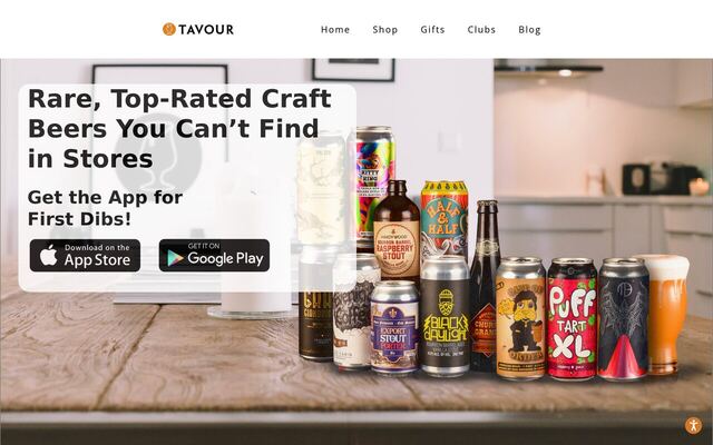 Tavour homepage