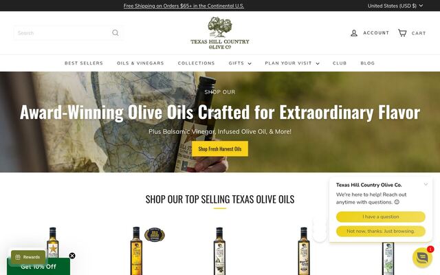 Texas Hill Country Olive Co. Olive Oil Club homepage