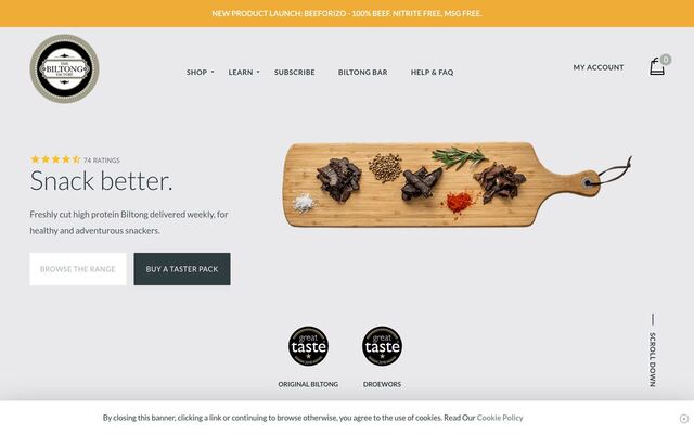 The Biltong Factory Biltong Club homepage
