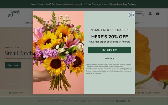 The Bouqs Co. homepage