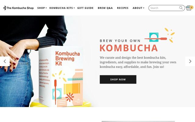 The Kombucha Shop homepage