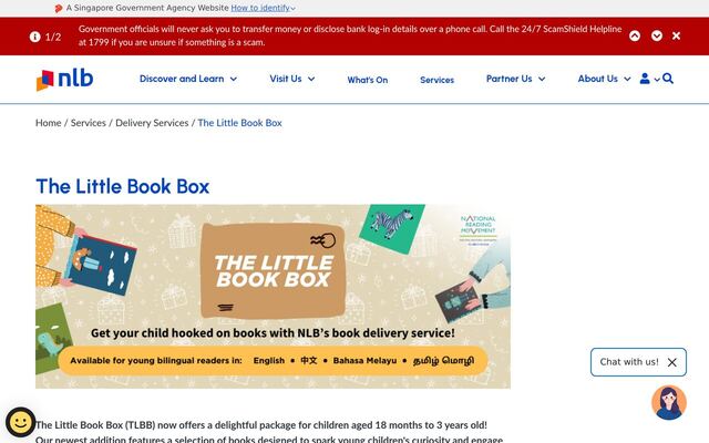 The Little Book Box (National Library Board) homepage