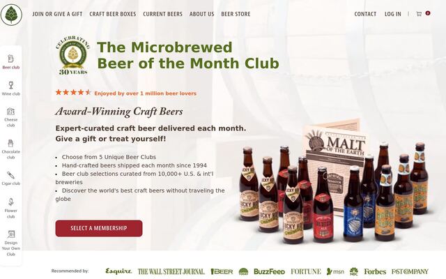 The Microbrewed Beer of the Month Club homepage