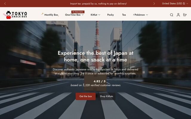 Tokyo Snack Box homepage