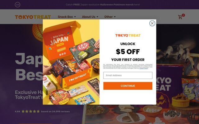 TokyoTreat homepage