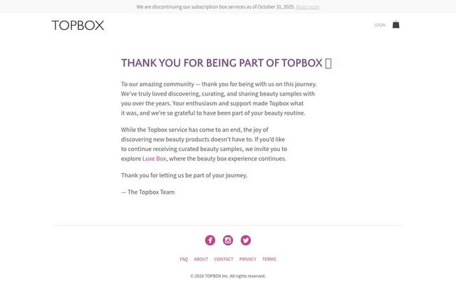 Topbox homepage