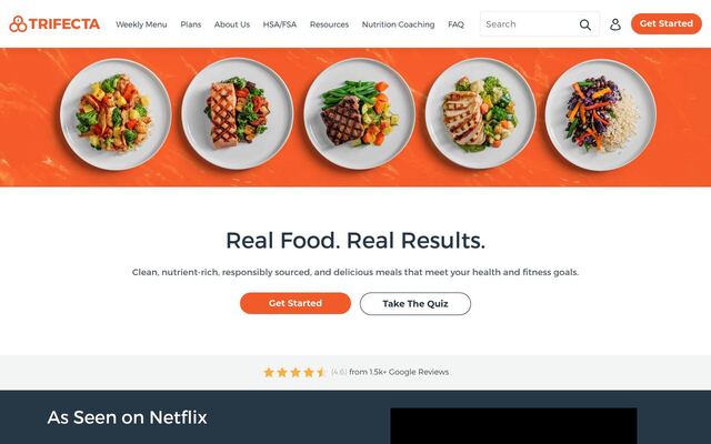 Trifecta Nutrition homepage
