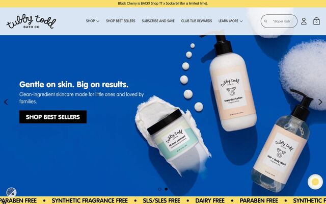 Tubby Todd Tubby Box homepage