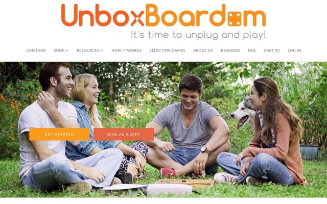 UnboxBoardom homepage