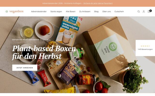 Vegan Box homepage