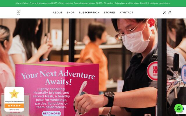 Wild Kombucha homepage